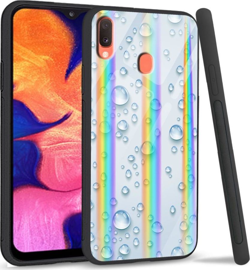 Mojworld Etui na telefon Samsung A40 Rainbow Droplets 1
