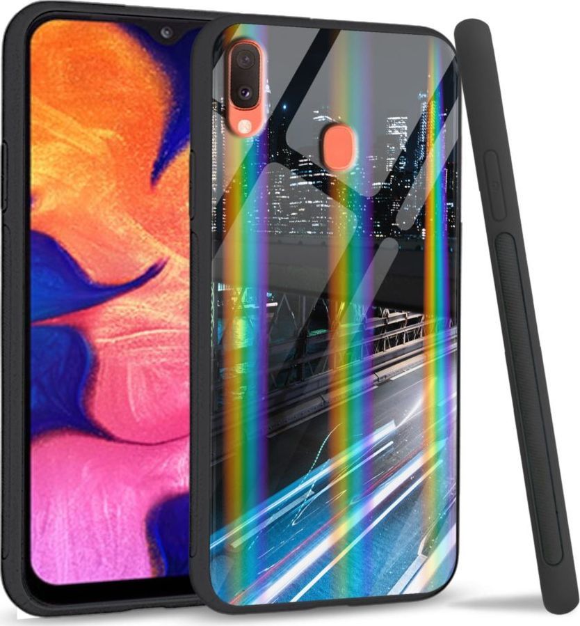 Mojworld Etui na telefon Samsung A40 Rainbow Cityscape 1