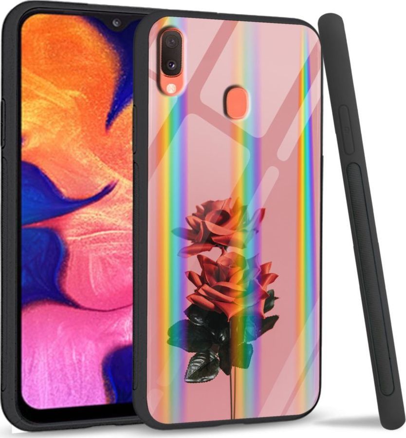 Mojworld Etui na telefon Samsung A40 Rainbow Rose love 1