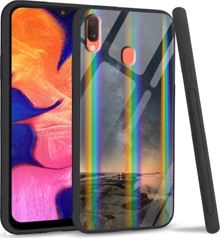 Mojworld Etui na telefon Samsung A40 Rainbow Stary night rocks 1