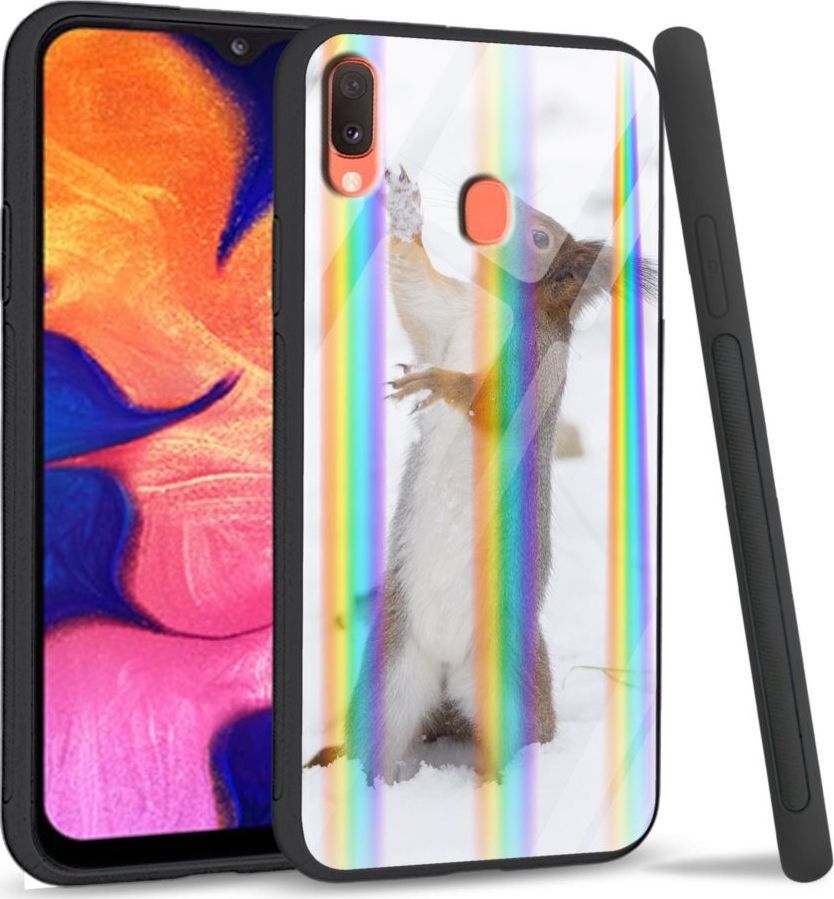 Mojworld Etui na telefon Samsung A40 Rainbow Snow squirrel 1