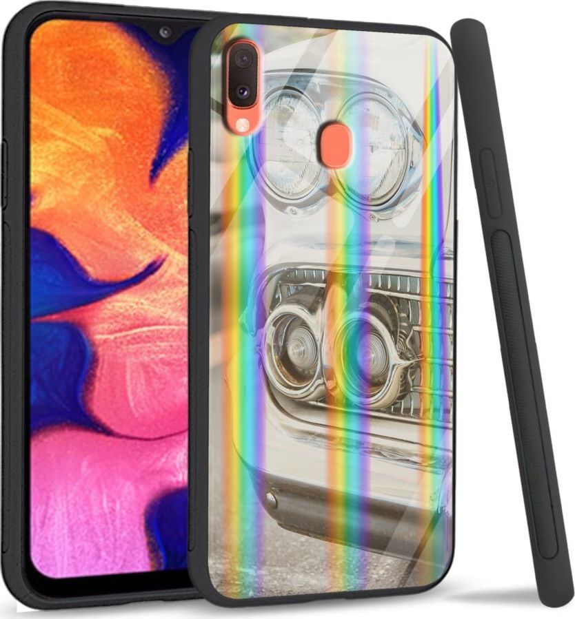 Mojworld Etui na telefon Samsung A40 Rainbow Vintage 1