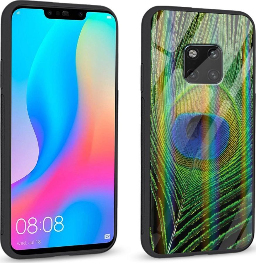 Mojworld Etui na Huawei Mate 20 Pro - Rainbow Series - Peacock Feather 1