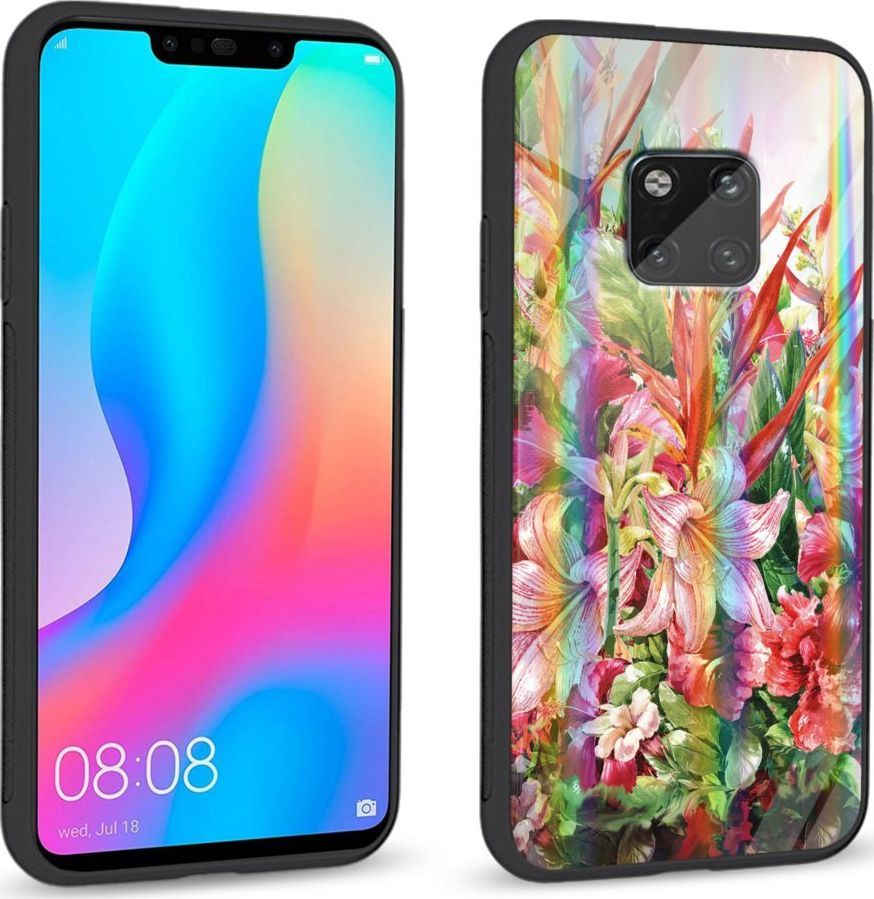 Mojworld Etui na Huawei Mate 20 Pro - Rainbow Series - Flowers 1