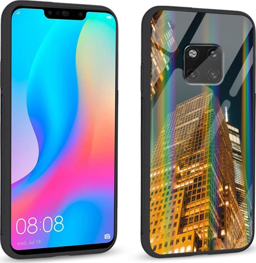 Mojworld Etui na Huawei Mate 20 Pro - Rainbow Series - Night building 1