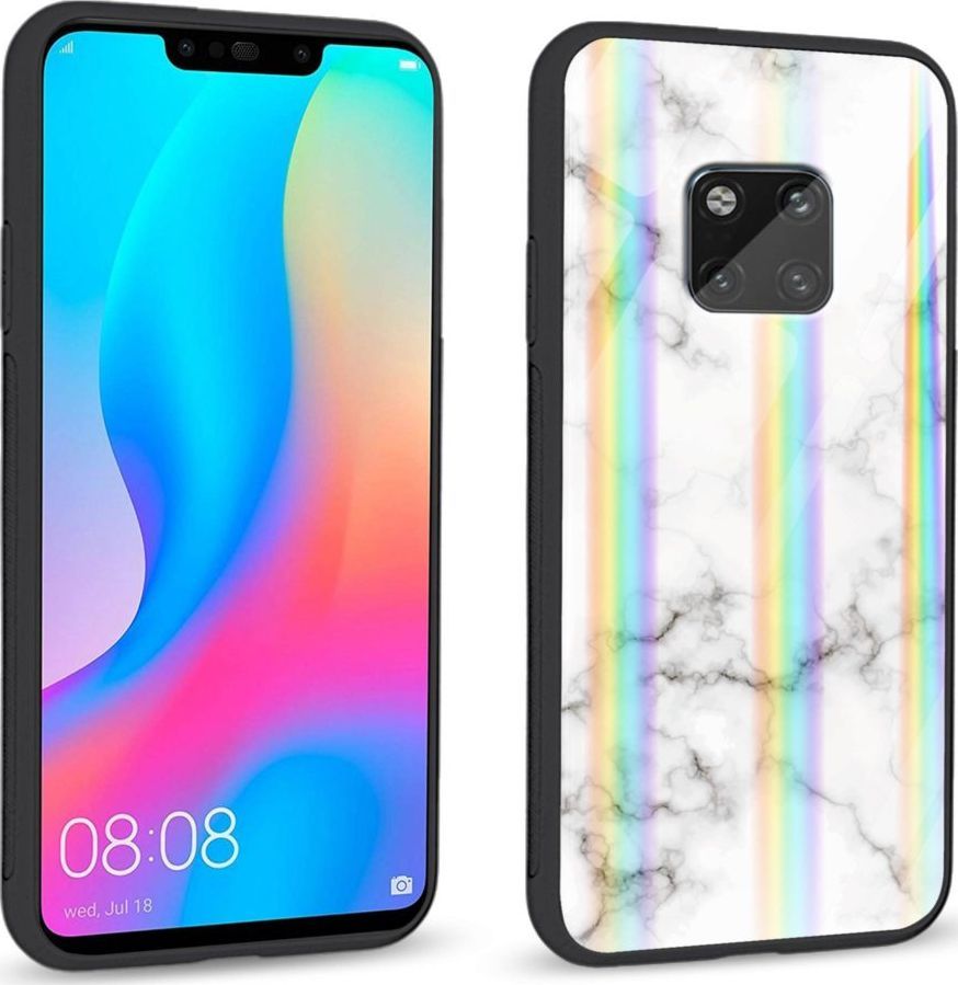 Mojworld Etui na Huawei Mate 20 Pro - Rainbow Series - White granite 1