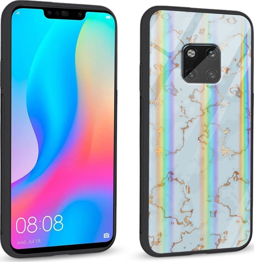Mojworld Etui na Huawei Mate 20 Pro - Rainbow Series - Golden blue granite 1