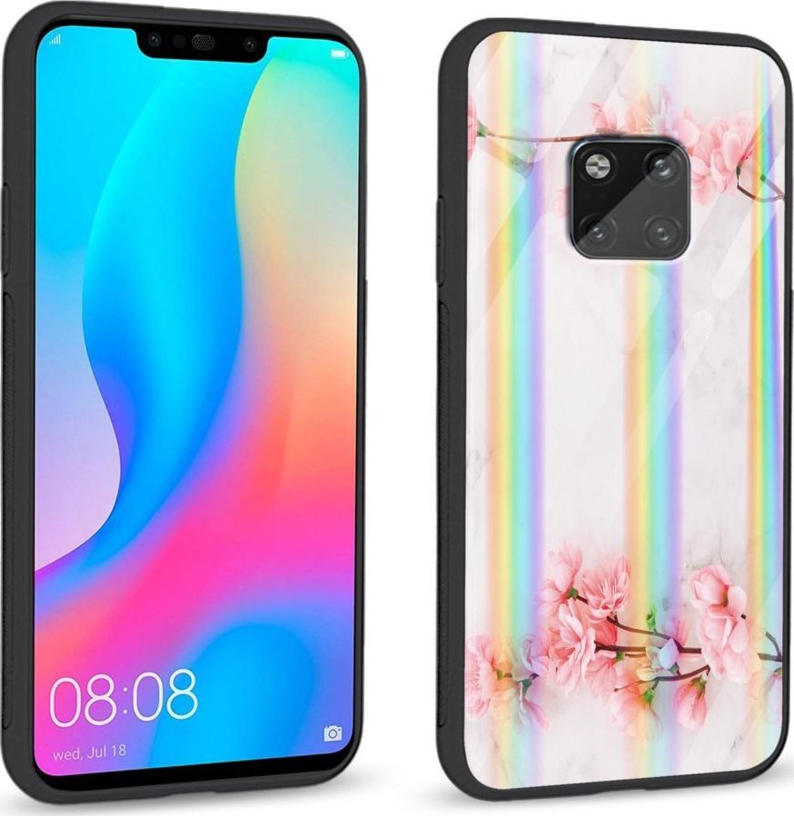 Mojworld Etui na Huawei Mate 20 Pro - Rainbow Series - Due flowers 1