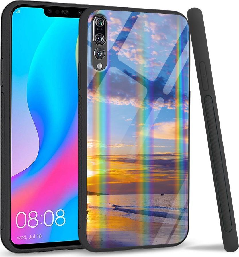 Mojworld Etui na Huawei P20 Pro - Rainbow Series - Beach sky 1