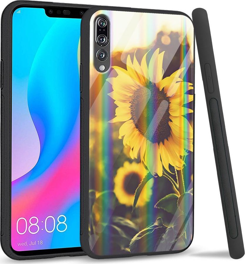 Mojworld Etui na Huawei P20 Pro - Rainbow Series - Sunflower field 1