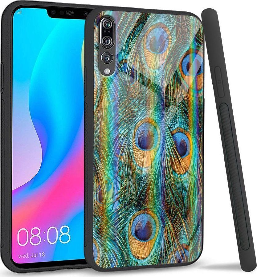 Mojworld Etui na Huawei P20 Pro - Rainbow Series - Peacock Feather Bunch 1