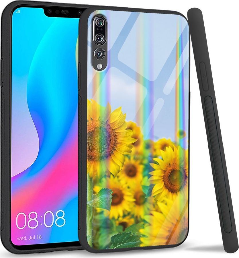 Mojworld Etui na Huawei P20 Pro - Rainbow Series - Sunflowers 1