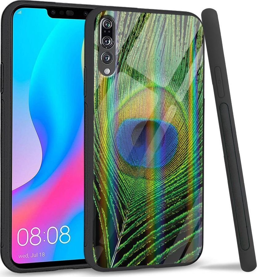 Mojworld Etui na Huawei P20 Pro - Rainbow Series - Peacock Feather 1