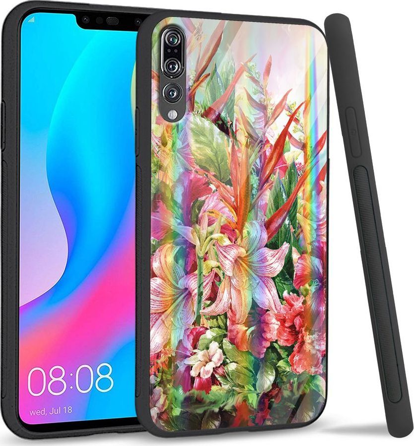 Mojworld Etui na Huawei P20 Pro - Rainbow Series - Flowers 1
