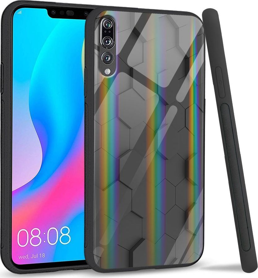 Mojworld Etui na Huawei P20 Pro - Rainbow Series - Honeycomb Pattern 1