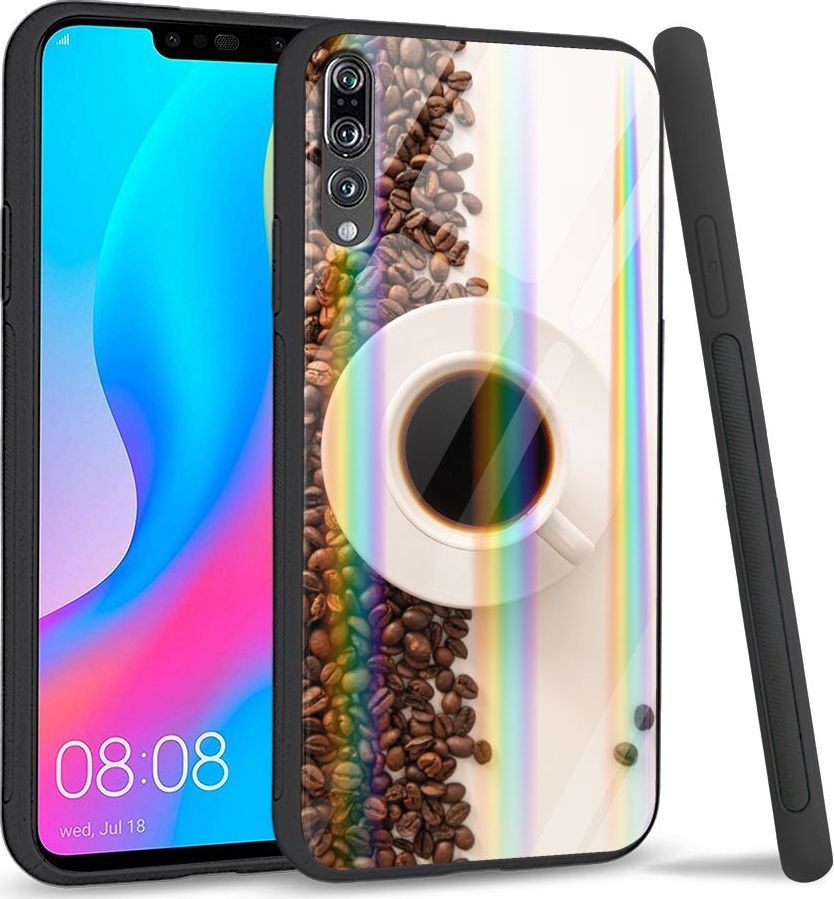 Mojworld Etui na Huawei P20 Pro - Rainbow Series - Coffee Cup 1