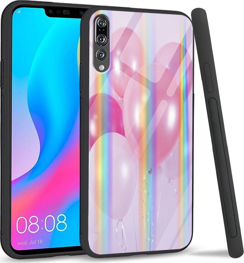 Mojworld Etui na Huawei P20 Pro - Rainbow Series - Pink Balloons 1
