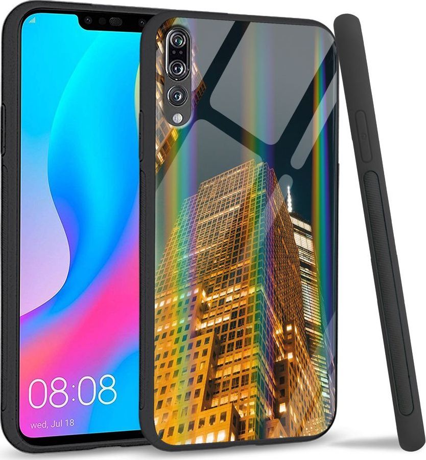 Mojworld Etui na Huawei P20 Pro - Rainbow Series - Night building 1