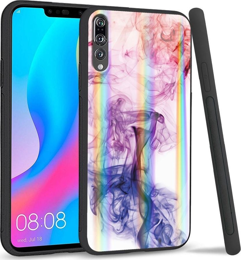 Mojworld Etui na Huawei P20 Pro - Rainbow Series - Smoke abstract 1