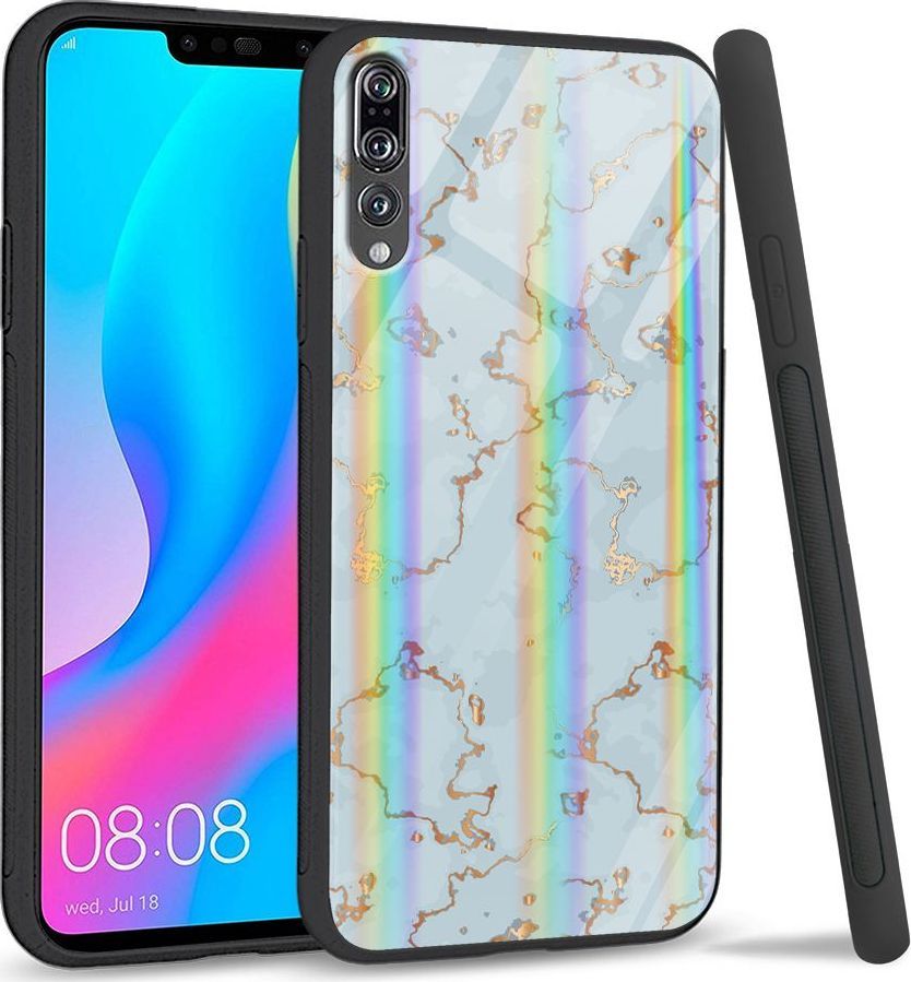 Mojworld Etui na Huawei P20 Pro - Rainbow Series - Golden blue granite 1