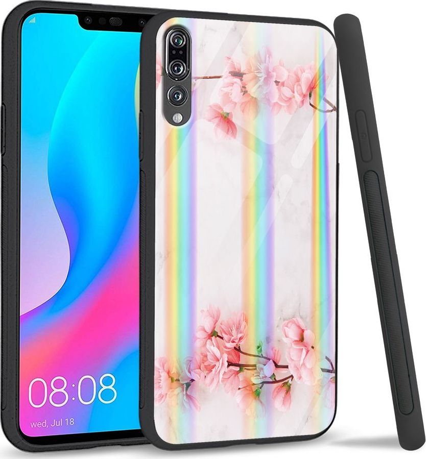 Mojworld Etui na Huawei P20 Pro - Rainbow Series - Due flowers 1