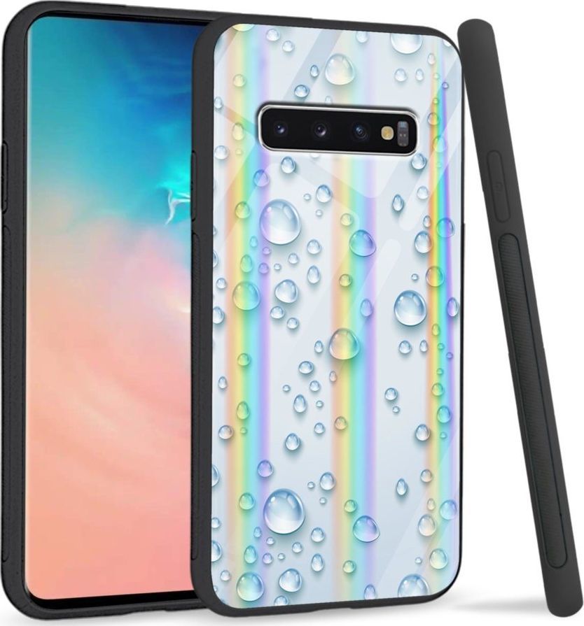 Mojworld Etui na Samsung S10 Plus - Rainbow Series - Droplets 1