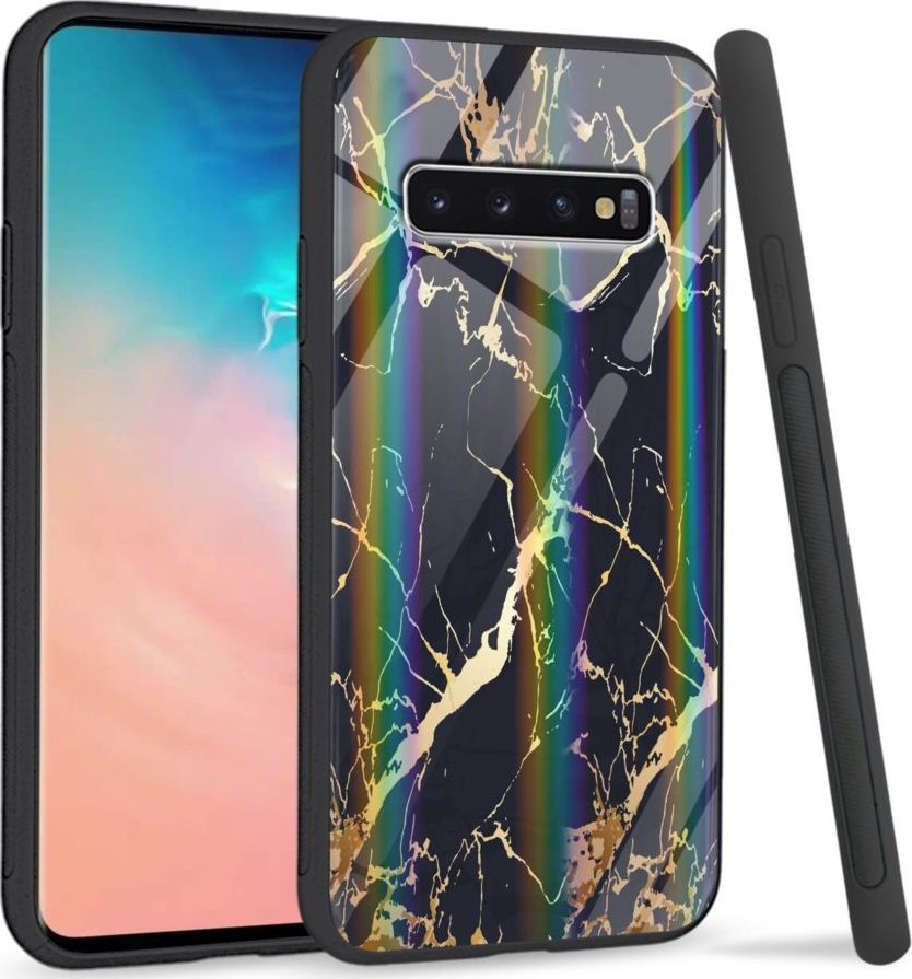 Mojworld Etui na Samsung S10 Plus - Rainbow Series - Black gold granite 1