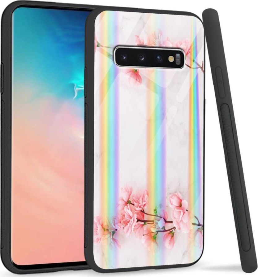 Mojworld Etui na Samsung S10 Plus - Rainbow Series - Due flowers 1