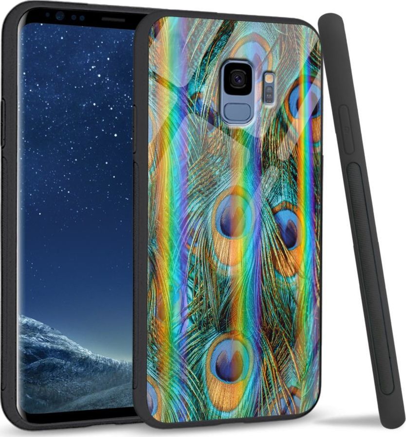 Mojworld Etui na Samsung S9 - Rainbow Series - Peacock Feather Bunch 1