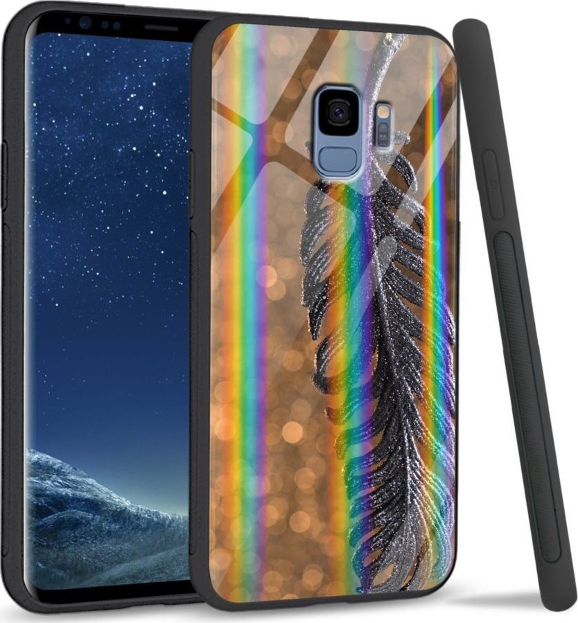Mojworld Etui na Samsung S9 - Rainbow Series - Metal Feather 1
