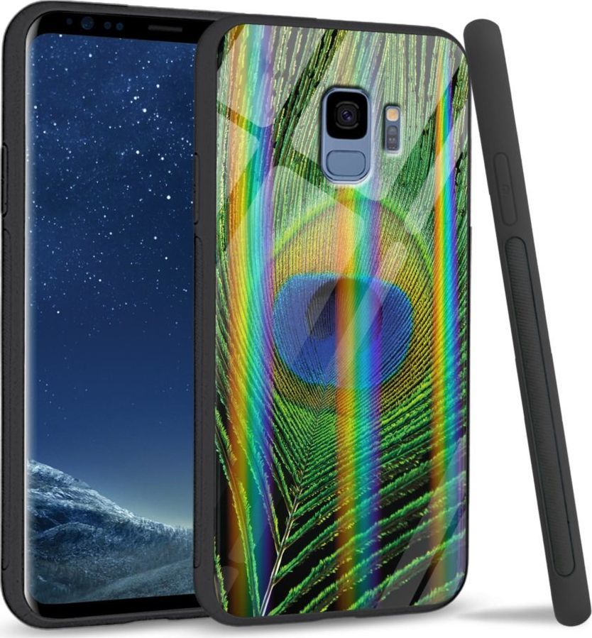 Mojworld Etui na Samsung S9 - Rainbow Series - Peacock Feather 1