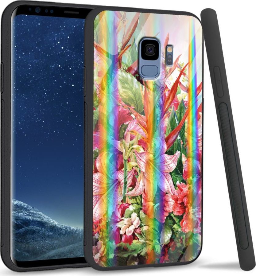 Mojworld Etui na Samsung S9 - Rainbow Series - Flowers 1