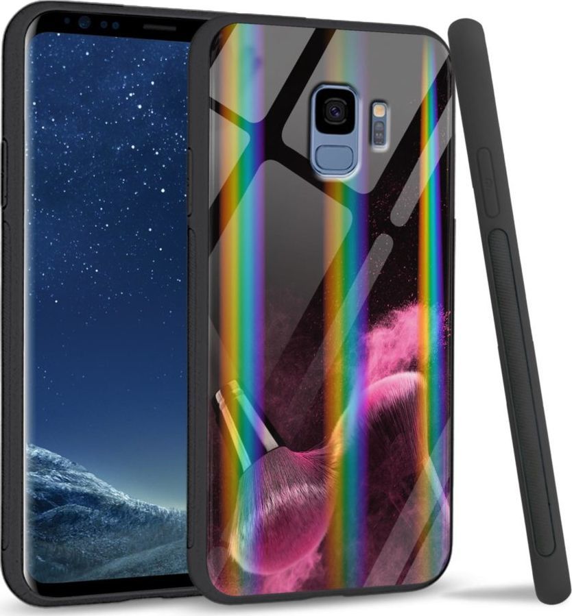 Mojworld Etui na Samsung S9 - Rainbow Series - Pink powder brush 1
