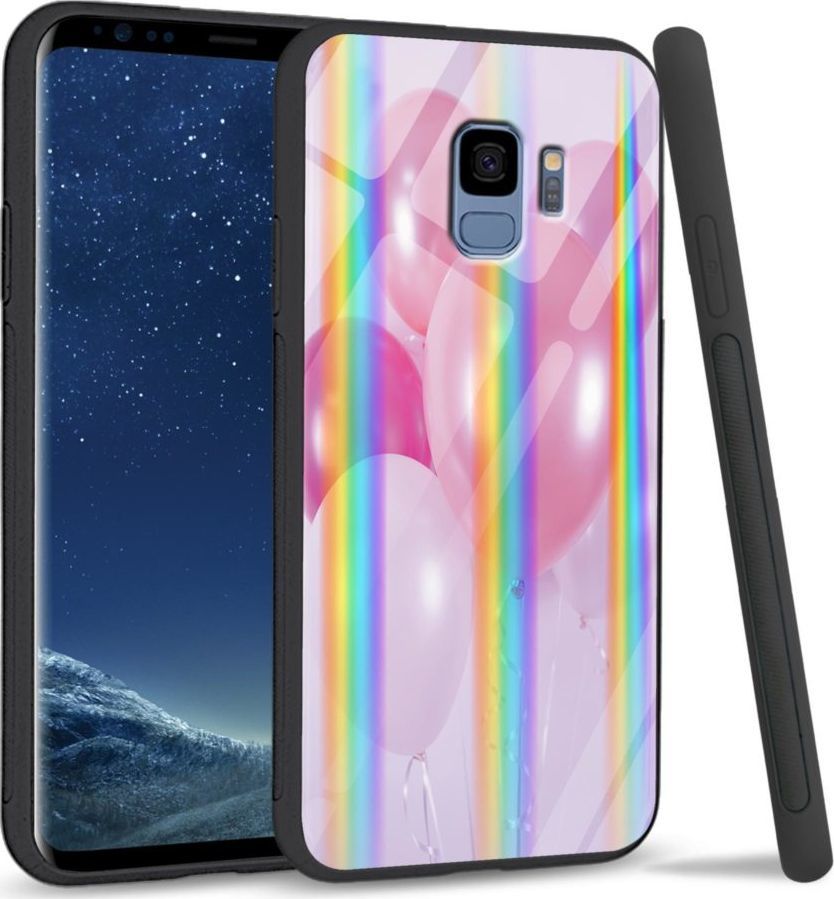 Mojworld Etui na Samsung S9 - Rainbow Series - Pink Balloons 1