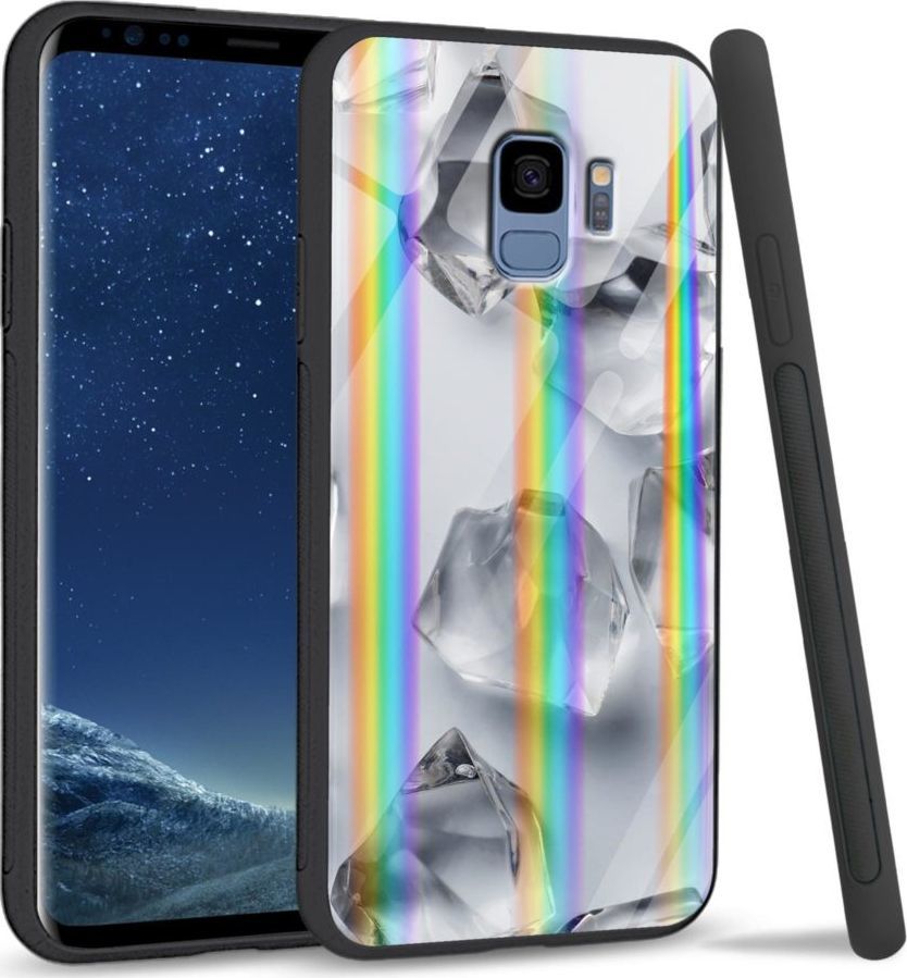 Mojworld Etui na Samsung S9 - Rainbow Series - White glass cubes 1