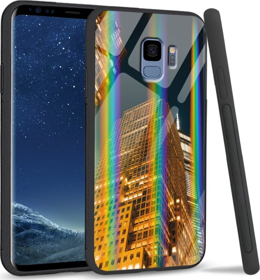 Mojworld Etui na Samsung S9 - Rainbow Series - Night building 1