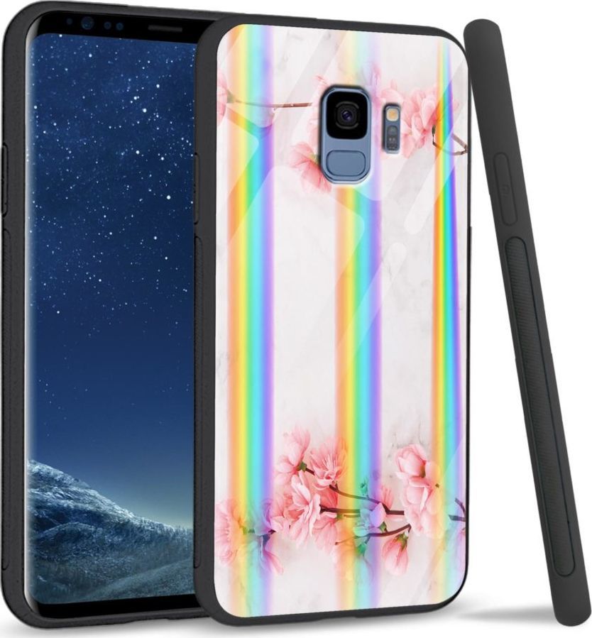 Mojworld Etui na Samsung S9 - Rainbow Series - Due flowers 1