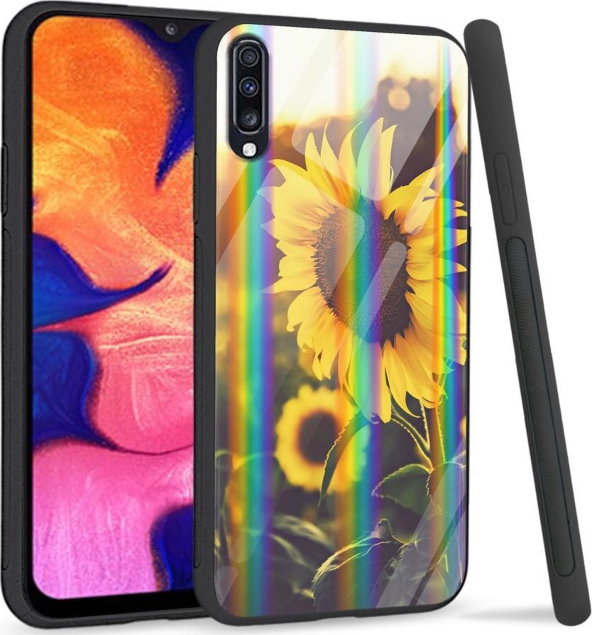 Mojworld Etui na Samsung A70 - Rainbow Series - Sunflower field 1