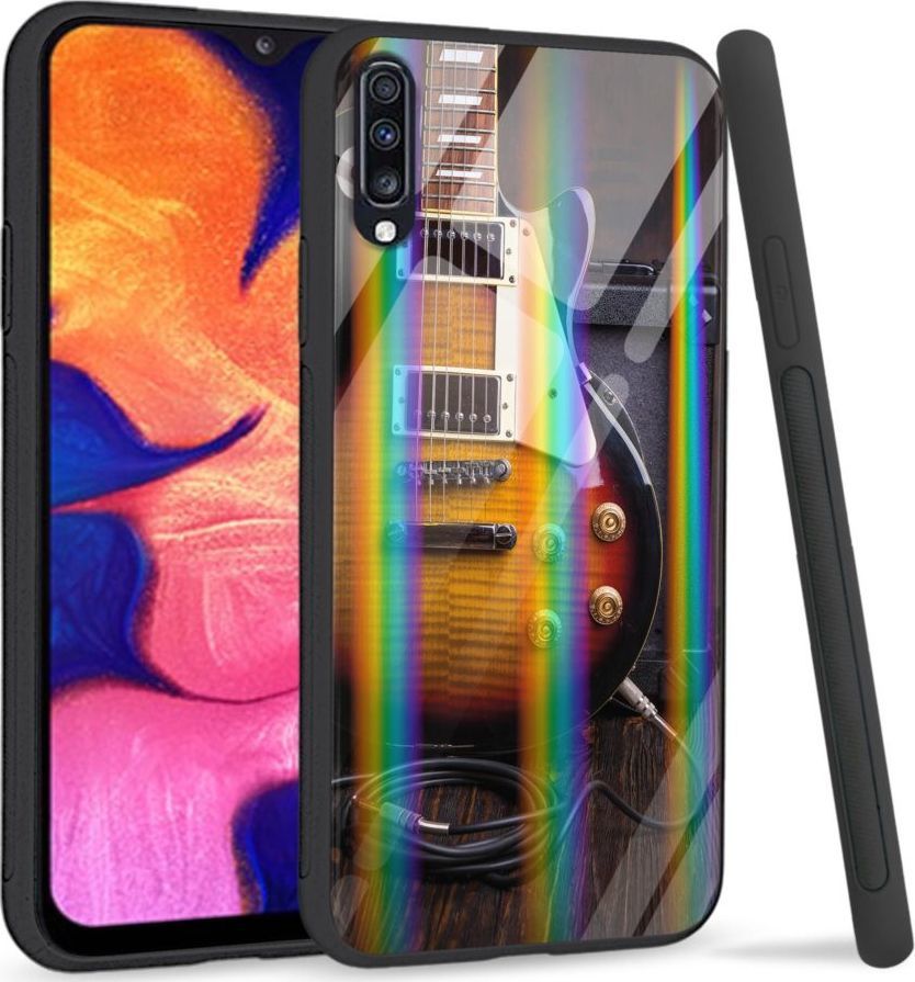 Mojworld Etui na Samsung A70 - Rainbow Series - Electric Guitar 1