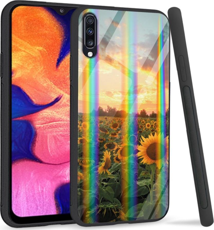 Mojworld Etui na Samsung A70 - Rainbow Series - Sunflower Garden 1