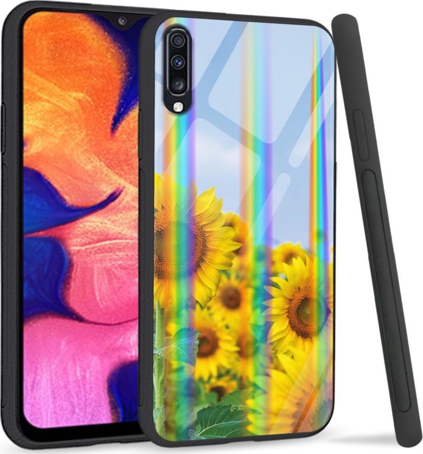 Mojworld Etui na Samsung A70 - Rainbow Series - Sunflowers 1