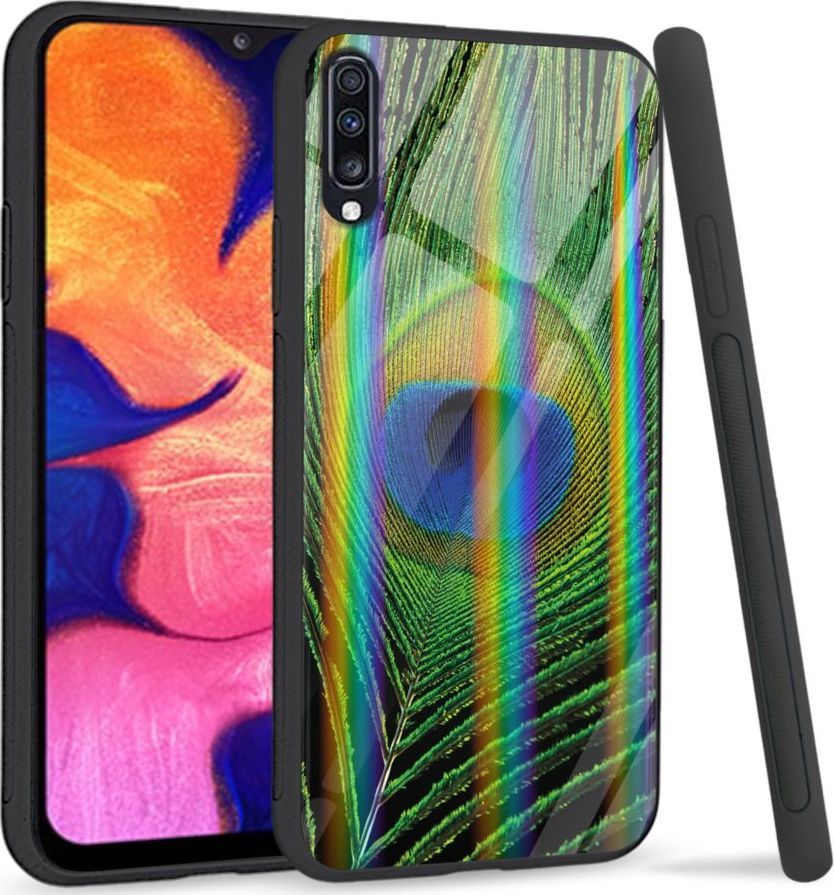 Mojworld Etui na Samsung A70 - Rainbow Series - Peacock Feather 1