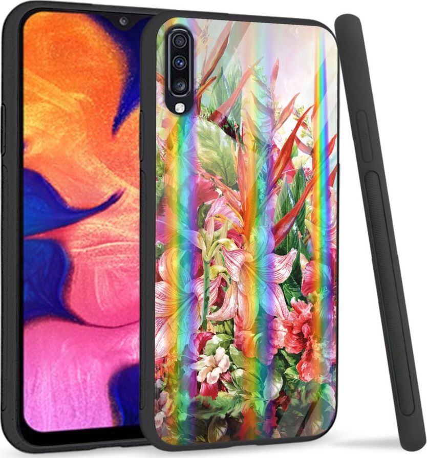 Mojworld Etui na Samsung A70 - Rainbow Series - Flowers 1