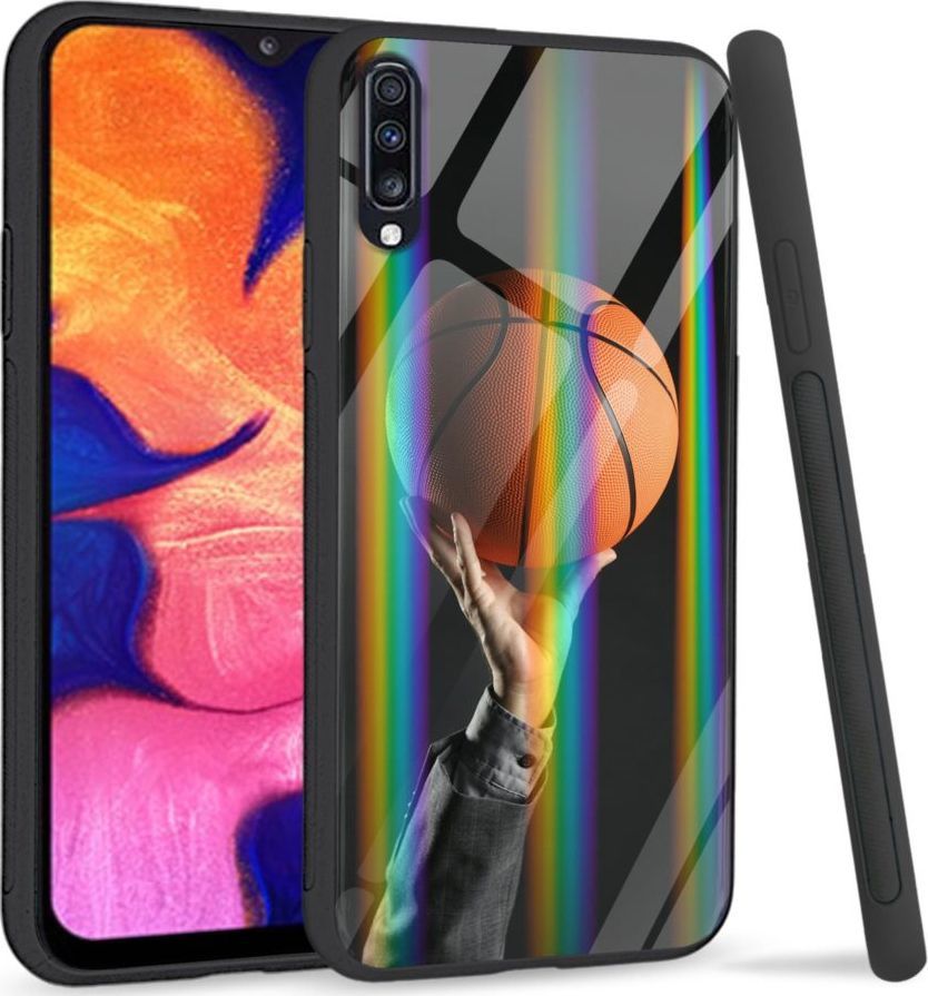 Mojworld Etui na Samsung A70 - Rainbow Series - Basketball 1