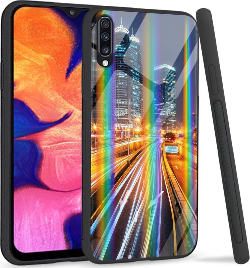 Mojworld Etui na Samsung A70 - Rainbow Series - Night City 1