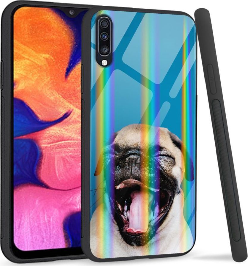 Mojworld Etui na Samsung A70 - Rainbow Series - Pug 1
