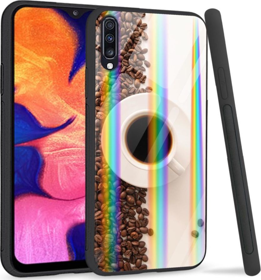 Mojworld Etui na Samsung A70 - Rainbow Series - Coffee Cup 1