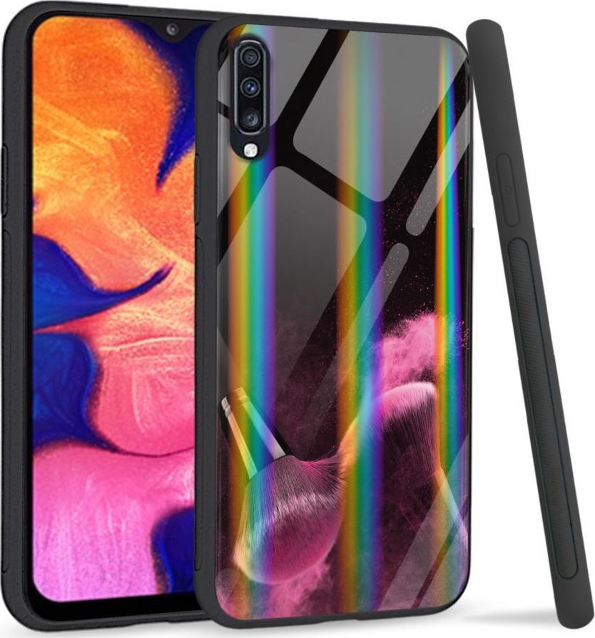 Mojworld Etui na Samsung A70 - Rainbow Series - Pink powder brush 1