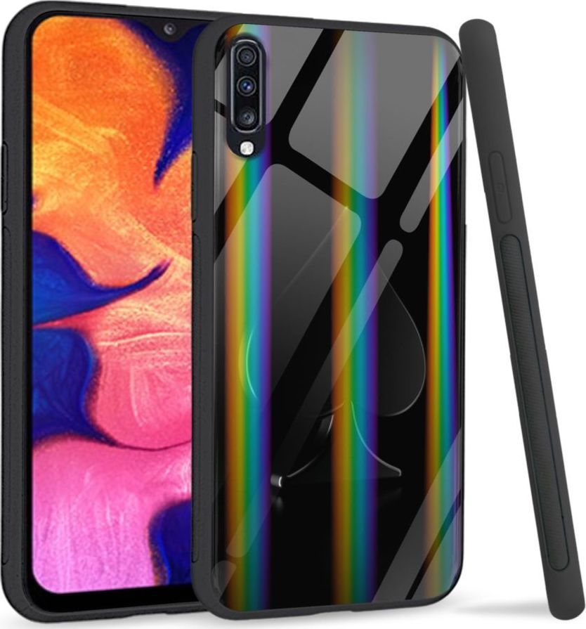 Mojworld Etui na Samsung A70 - Rainbow Series - Black spade 1