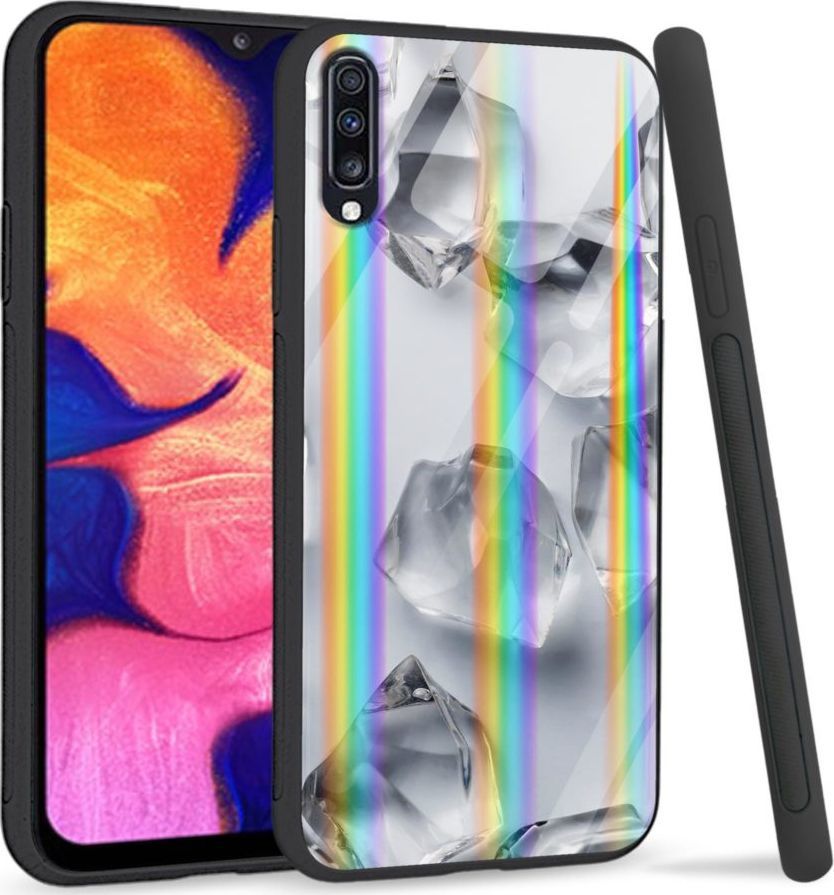 Mojworld Etui na Samsung A70 - Rainbow Series - White glass cubes 1